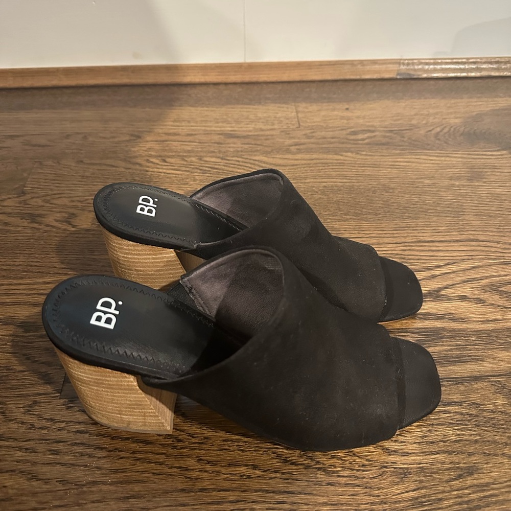 Nordstrom BP Suede/Nubuck Open Toe Mules